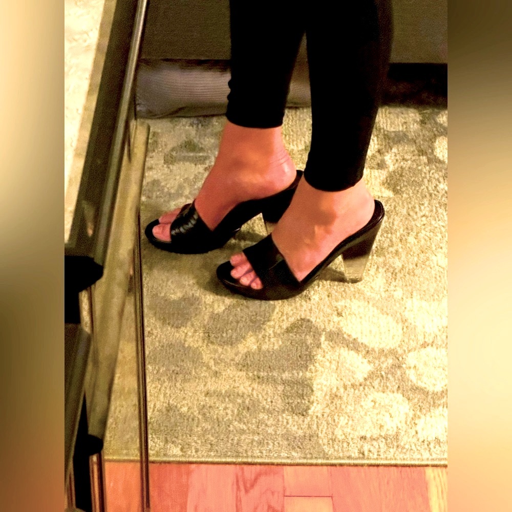 Black Leather Heels